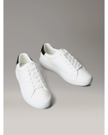 Calvin Klein White Lace-Up Sneakers for Stylish Comfort
